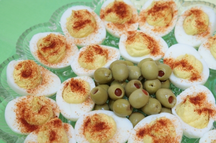 Deviled Eggs With Stuffed Green Olives Deviled Eggs With Stuffed Green Olives picture